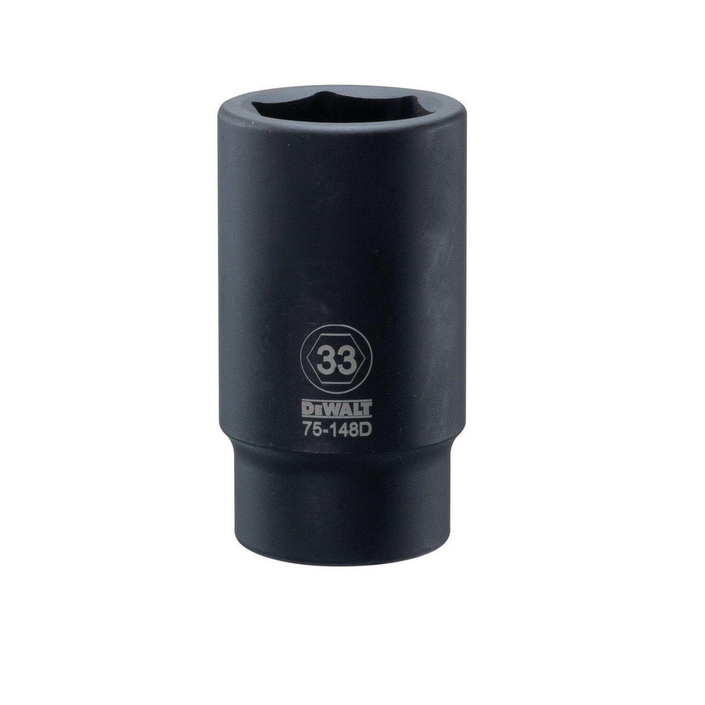 Impact Socket: 3/4" Drive, 33 mm Socket, Hex Drive