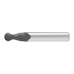 Ball End Mill: 8.00 mm Dia, 12.00 mm LOC, 2 Flute, Solid Carbide