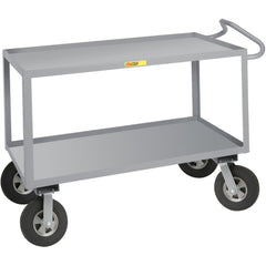 Ergonomic Handle Instrument Utility Cart: 42" Long, 24" Wide, Steel, 1200 lb Capacity, Gray