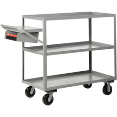 Order Picking Utility Cart: 64" Long, 24" Wide, Steel, 3600 lb Capacity, Gray