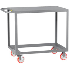 Open Base Shelf Utility Cart: 53-1/2" Long, 24" Wide, Steel, 1200 lb Capacity, Gray