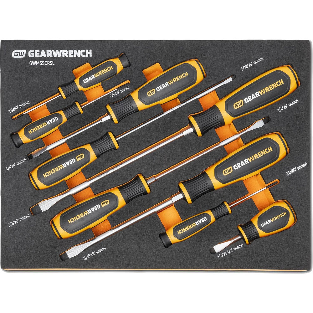 Screwdriver Sets; Screwdriver Types Included: 1/4 In, Slotted, 3/16 In, 5/16 In; Container Type: Foam Module; Tether Style: Not Tether Capable