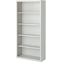 Bookcases; Overall Height: 72; Overall Width: 36; Overall Depth: 13; Material: Steel; Color: White; Shelf Weight Capacity: 160