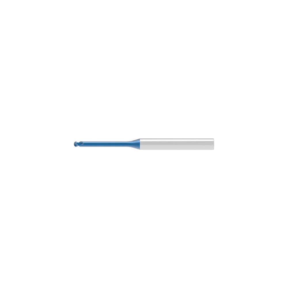 Ball End Mill: 0.30 mm Dia, 0.24 mm LOC, 2 Flute, Solid Carbide