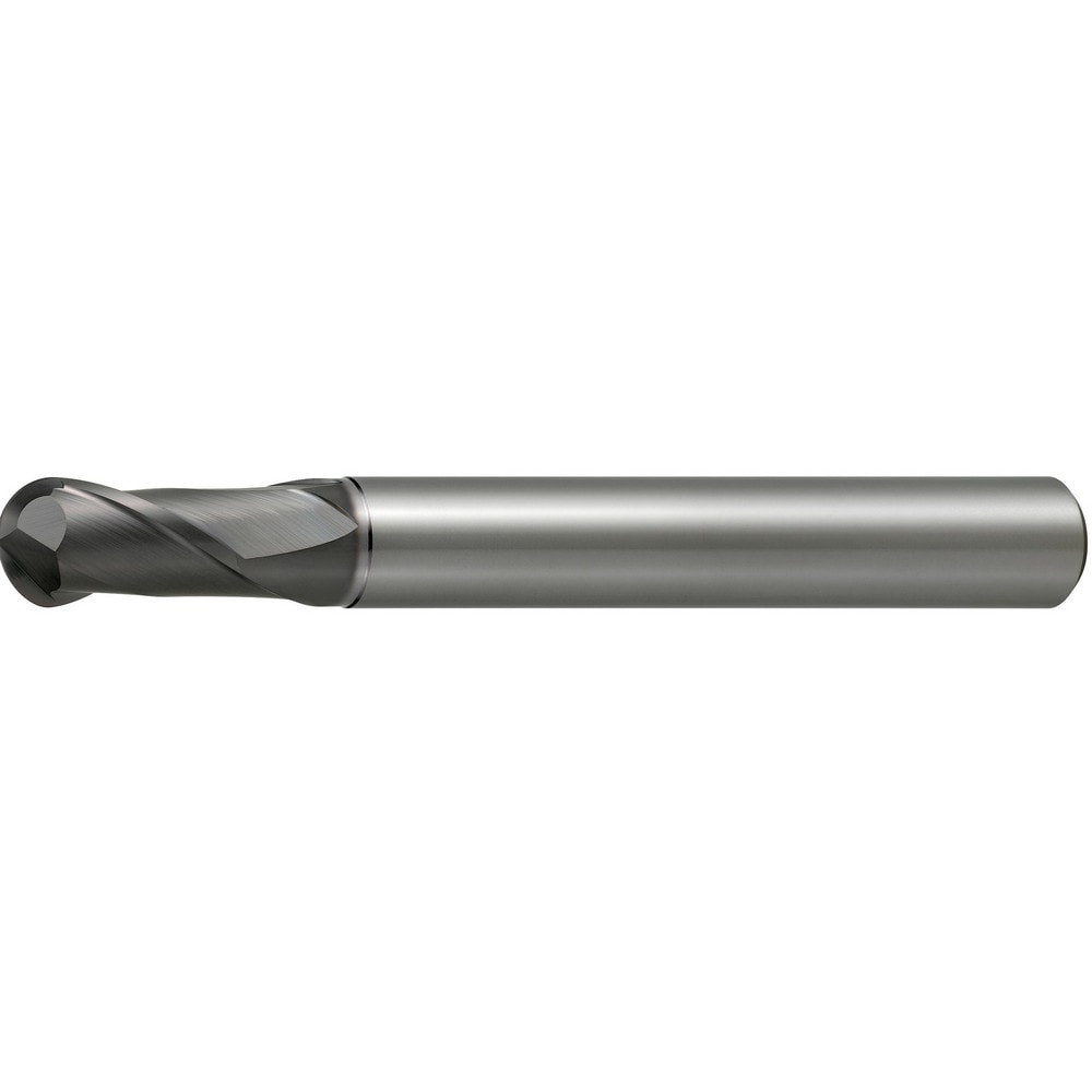 Ball End Mill: 4.00 mm Dia, 4.00 mm LOC, 2 Flute, Solid Carbide