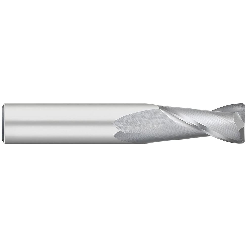 Corner Radius End Mill: 3/16" Dia, 3/8" LOC, 0.0300" Radius, 2 Flute, Solid Carbide