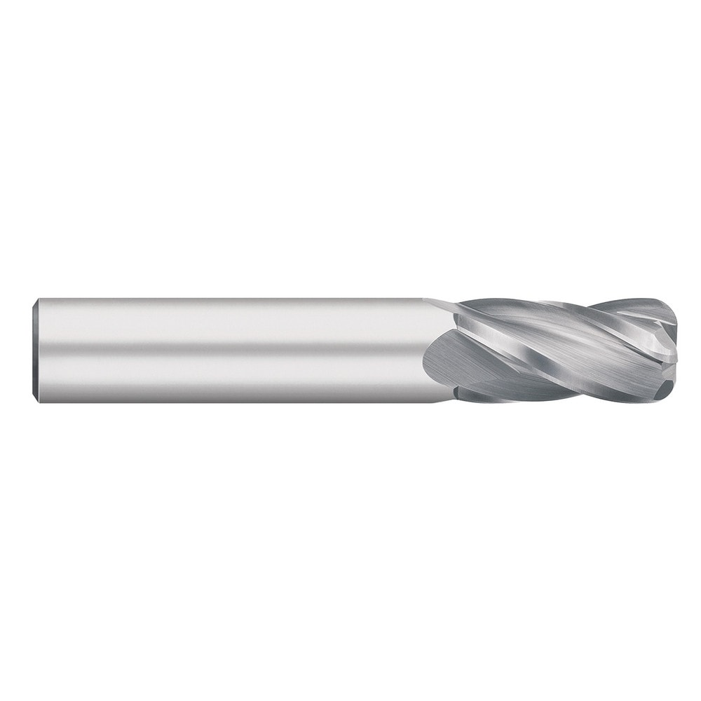 Corner Radius End Mill: 1/4" Dia, 3/4" LOC, 0.0200" Radius, 4 Flute, Solid Carbide