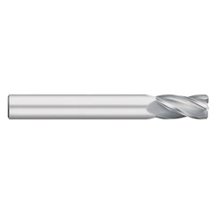 Corner Radius End Mill: 1/4" Dia, 1-1/8" LOC, 0.0450" Radius, 4 Flute, Solid Carbide