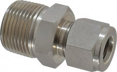 Compression Tube Connector: 1/2" Tube OD, Compression x MNPT