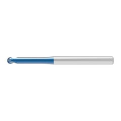 Ball End Mill: 2.00 mm Dia, 1.50 mm LOC, 2 Flute, Solid Carbide