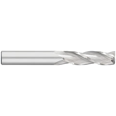 Corner Radius End Mill: 1/4" Dia, 1-1/8" LOC, 0.0600" Radius, 3 Flute, Solid Carbide