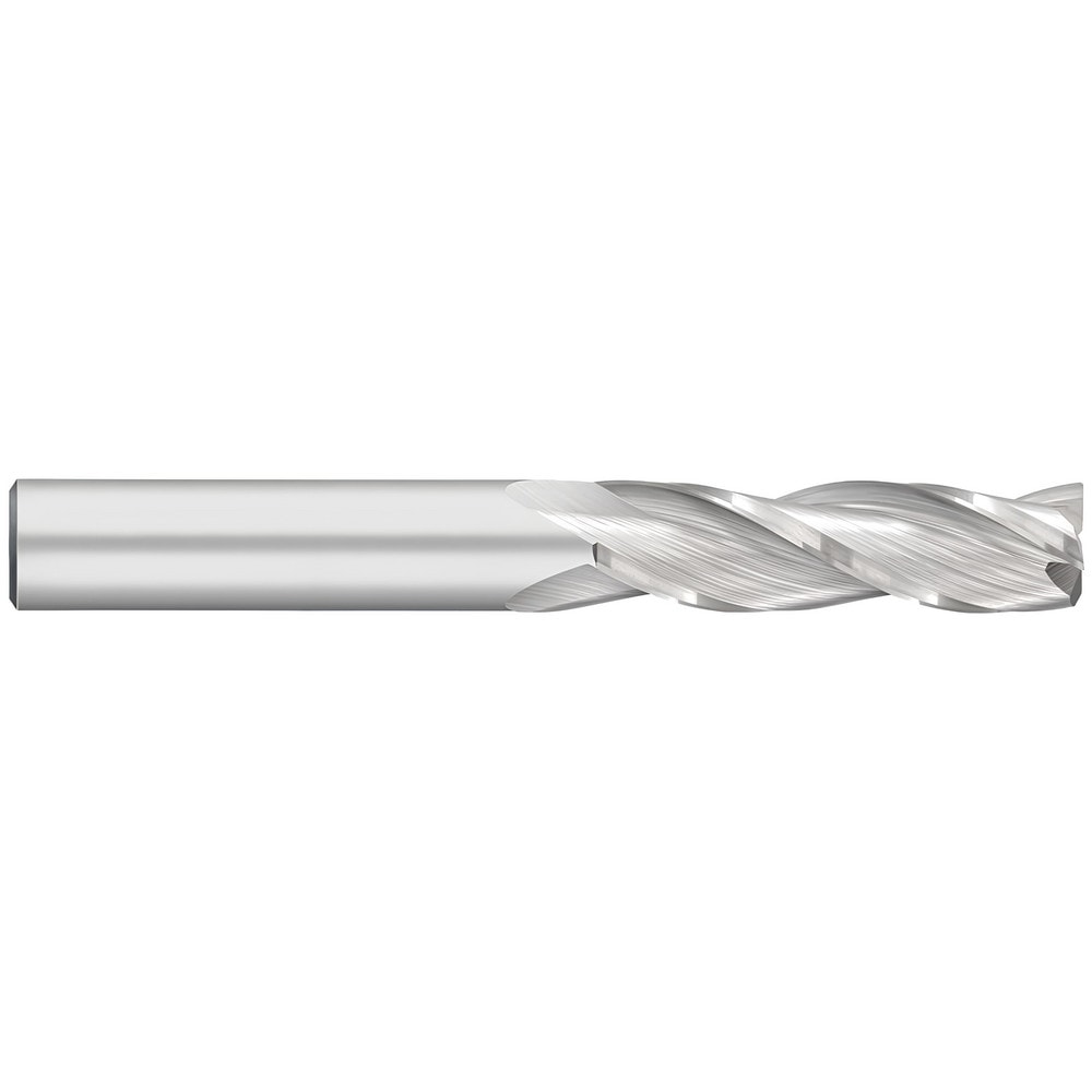 Corner Radius End Mill: 1/4" Dia, 1-1/8" LOC, 0.0100" Radius, 3 Flute, Solid Carbide