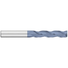 Corner Radius End Mill: 1/4" Dia, 1-1/2" LOC, 0.0050" Radius, 3 Flute, Solid Carbide