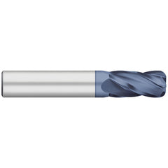 Corner Radius End Mill: 3/16" Dia, 3/8" LOC, 0.0050" Radius, 4 Flute, Solid Carbide