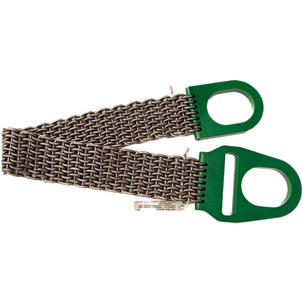 Wire Mesh Sling: Wire Mesh Choker, 2" Wide, 14' Sling Length, 6000 lb Vertical, 6000 lb Choker, 12000 lb Basket, Steel