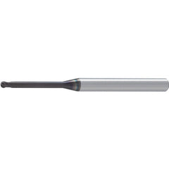 Ball End Mill: 2.00 mm Dia, 1.50 mm LOC, 2 Flute, Solid Carbide