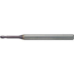 Ball End Mill: 1/16" Dia, 1/16" LOC, 2 Flute, Solid Carbide