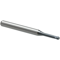 Ball End Mill: 1.00 mm Dia, 0.75 mm LOC, 2 Flute, Solid Carbide