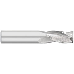 Corner Radius End Mill: 3/8" Dia, 1" LOC, 0.0150" Radius, 3 Flute, Solid Carbide