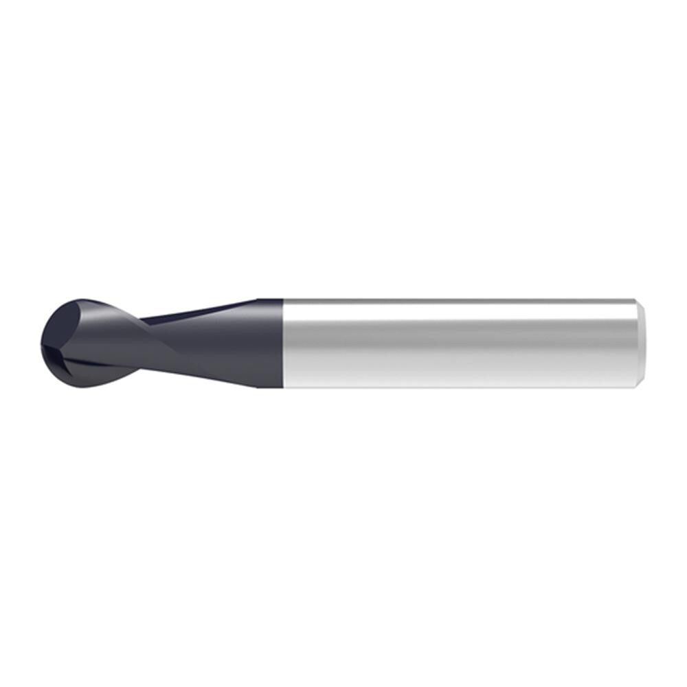 Ball End Mill: 0.60 mm Dia, 1.50 mm LOC, 2 Flute, Solid Carbide