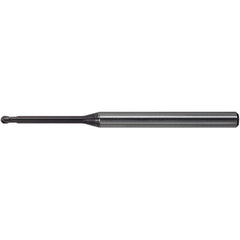 Ball End Mill: 0.20 mm Dia, 0.16 mm LOC, 2 Flute, Solid Carbide