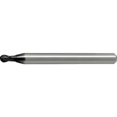 Ball End Mill: 6.00 mm Dia, 12.00 mm LOC, 2 Flute, Solid Carbide