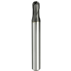 Ball End Mill: 6.00 mm Dia, 6.00 mm LOC, 2 Flute, Solid Carbide