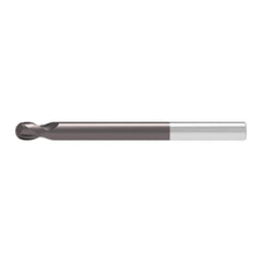 Ball End Mill: 4.00 mm Dia, 8.00 mm LOC, 2 Flute, Solid Carbide