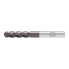 Ball End Mill: 14.00 mm Dia, 45.00 mm LOC, 4 Flute, Solid Carbide