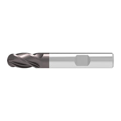 Ball End Mill: 12.00 mm Dia, 26.00 mm LOC, 4 Flute, Solid Carbide