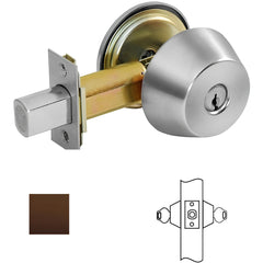 Deadbolts; Deadbolt Type: Deadbolt; Lock Type: Double Cylinder; Key Type: Keyed Different; Mount Type: Through Hole; Material: Steel; Minimum Door Thickness: 1.375 in; Maximum Door Thickness: 1.75; Finish: Oil Rubbed Dark Bronze