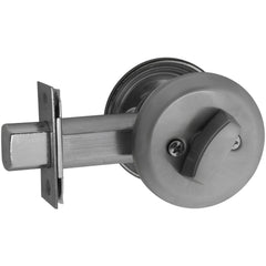 Deadbolts; Deadbolt Type: Deadbolt; Lock Type: Keyless; Key Type: Keyless; Mount Type: Through Hole; Material: Steel; Minimum Door Thickness: 1.75 in; Maximum Door Thickness: 2.25; Finish: Satin Chrome