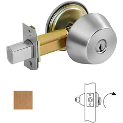 Deadbolts; Deadbolt Type: Deadbolt; Lock Type: Single Cylinder; Key Type: Keyed Different; Mount Type: Through Hole; Material: Steel; Minimum Door Thickness: 1.75 in; Maximum Door Thickness: 2.25; Finish: Satin Bronze