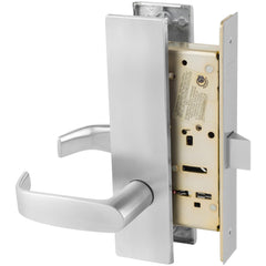 Lever Locksets; Lockset Type: Grade 1 Passage Mortise Lock; Key Type: Keyless; Back Set: 2-3/4; Cylinder Type: Keyless; Material: Cold Rolled Steel; Door Thickness: 1-3/4; Finish: Satin Chrome