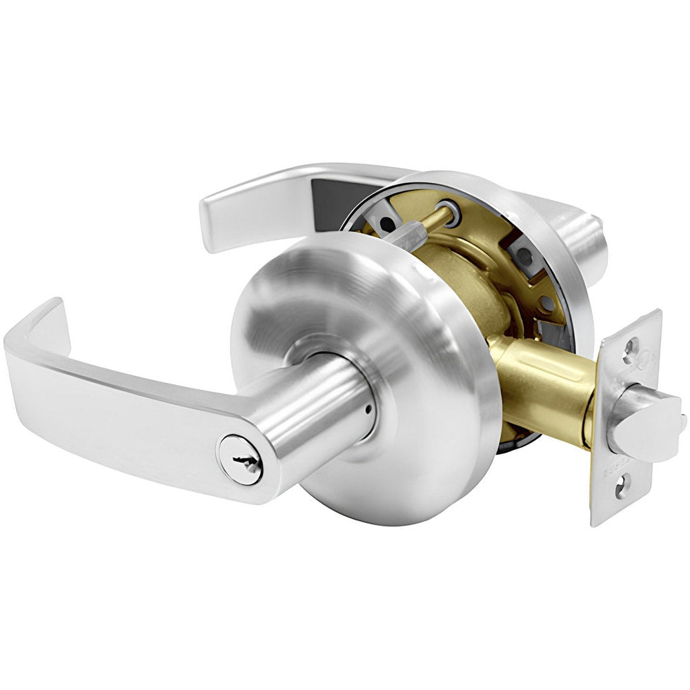 Lever Locksets; Lockset Type: Grade 2 Entrance/Office Cylindrical Lock ; Key Type: Keyed Different; Back Set: 2-3/4; Cylinder Type: LFIC Prep; Material: Cold Rolled Steel; Door Thickness: 1-3/4 to 2; Finish: Satin Chrome