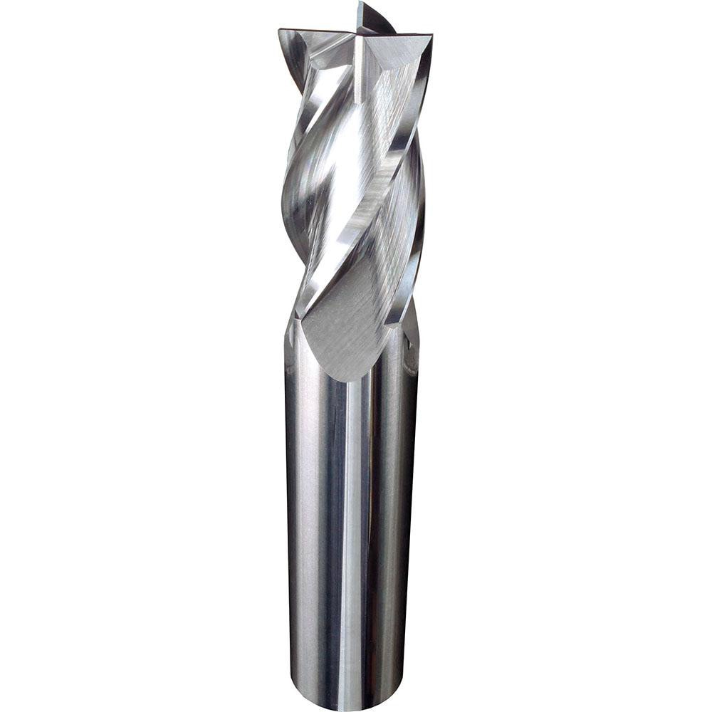 Square End Mill: 25/64" Dia, 1" LOC, 4 Flute, Solid Carbide