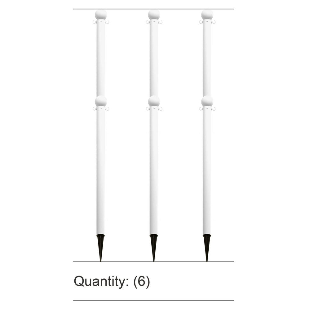 Pedestrian Barrier Kits; Chain Material: Polyethylene; Post Material: HDPE; Surface Pattern: Solid Color; Chain Color: White; Post Color: White; Chain Trade Size: 8; Inside Link Length: 1.32 in; Inside Link Width: 0.47