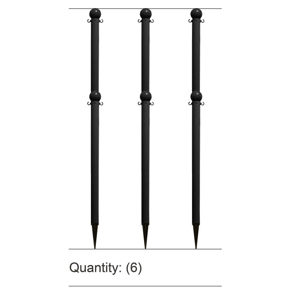 Pedestrian Barrier Kits; Chain Material: Polyethylene; Post Material: HDPE; Surface Pattern: Solid Color; Chain Color: Black; Post Color: Black; Chain Trade Size: 8; Inside Link Length: 1.32 in; Inside Link Width: 0.47