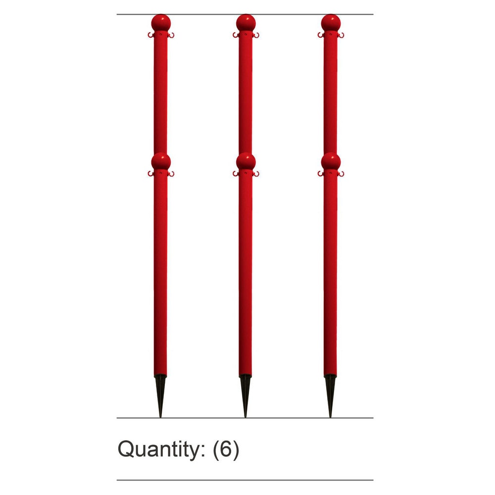 Pedestrian Barrier Kits; Chain Material: Polyethylene; Post Material: HDPE; Surface Pattern: Solid Color; Chain Color: Red; Post Color: Red; Chain Trade Size: 8; Inside Link Length: 1.32 in; Inside Link Width: 0.47