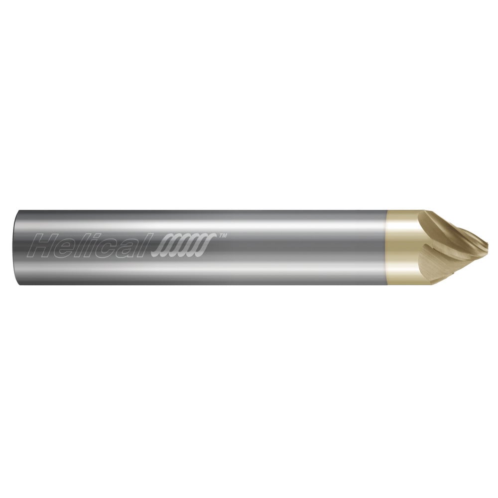 Chamfer Mill: 1/8" Dia, 1/8" Shank Dia, 60.00 deg, 5 Flute, Solid Carbide, Single End