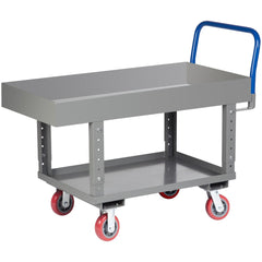 Work-Height Platform Truck with Lower Shelf: 35-1/2" High, 60" Long, 30" Wide