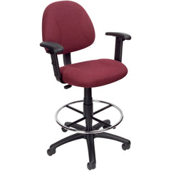 Adjustable Drafting Chair with Adjustable Arms and Removable Foot Rest: 25-1/2 to 30-1/2" Seat Height, 17 x 18-1/2" Seat