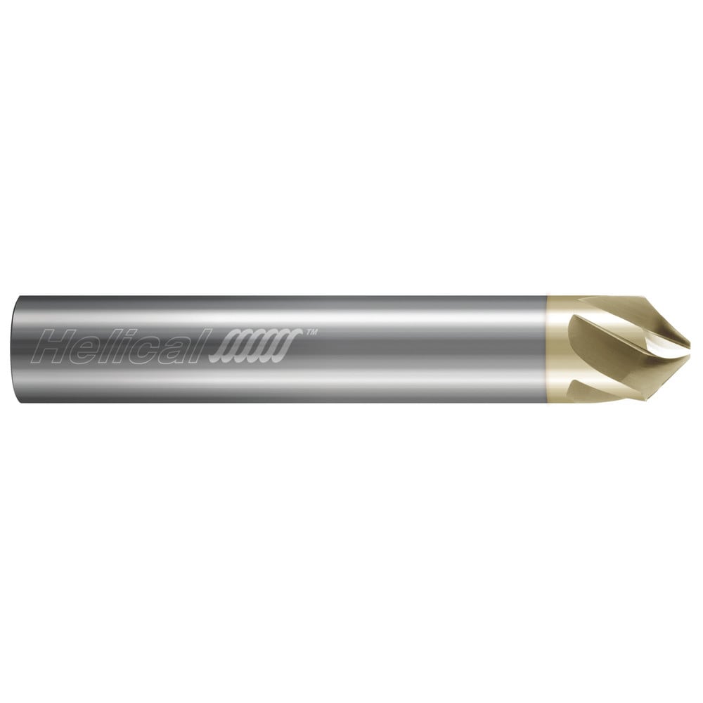 Chamfer Mill: 1/2" Dia, 1/2" Shank Dia, 90.00 deg, 5 Flute, Solid Carbide, Single End