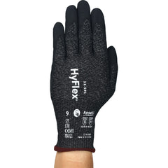 Cut, Puncture & Abrasion-Resistant Gloves: HyFlex 11-591, Size 2X-Large, ANSI Cut A9, ANSI Puncture 4, Nitrile, HPPE, Nylon, Spandex, Steel, Graphene & Tungsten Steel