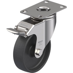 Top Plate Casters; Mount Type: Plate; Number of Wheels: 1.000; Wheel Diameter (Inch): 5; Wheel Material: Polyurethane; Wheel Width (Inch): 1-9/16; Wheel Color: Light Brown