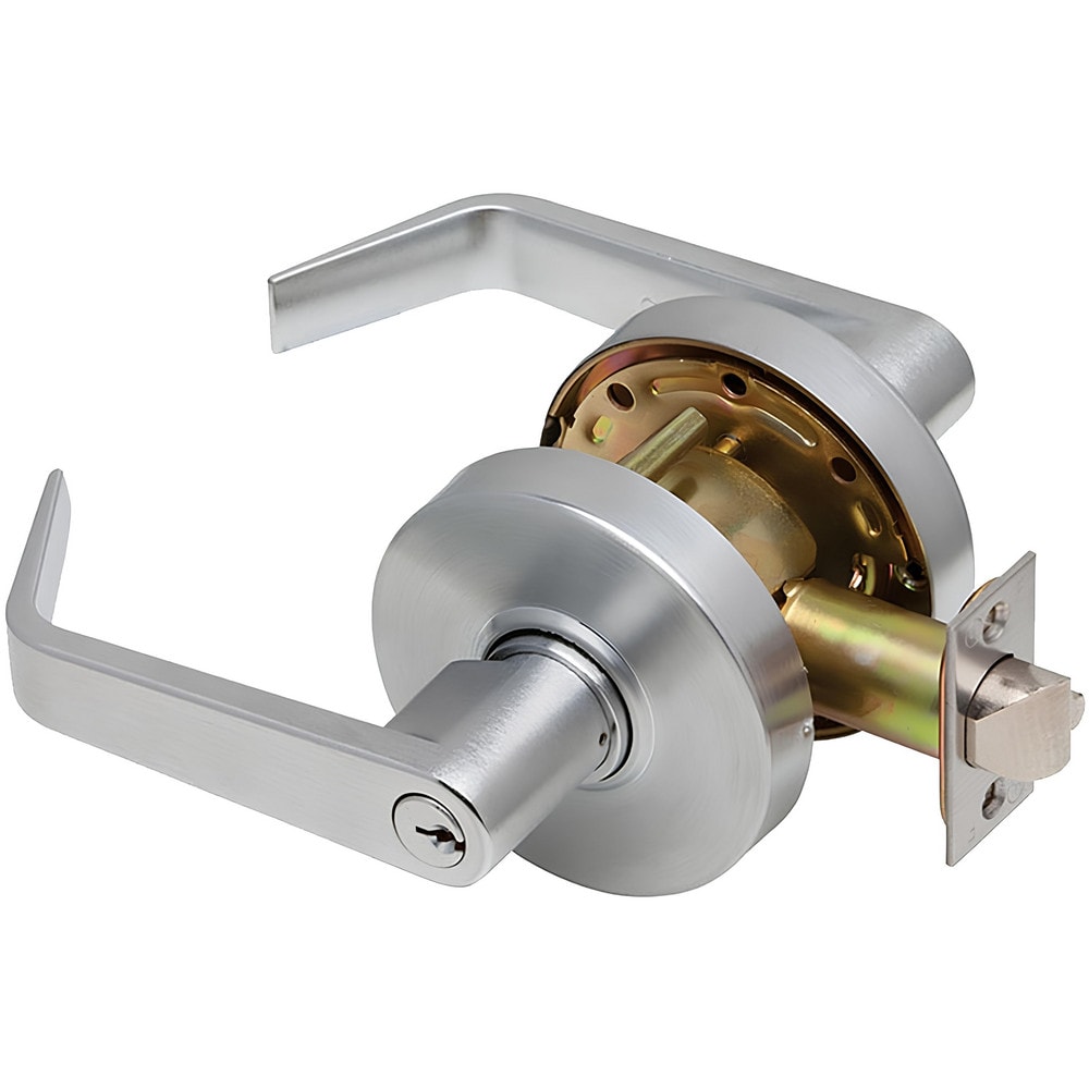 Lever Locksets; Lockset Type: Classroom; Key Type: Keyed Different; Back Set: 2-3/4; Cylinder Type: Conventional; Material: Metal; Door Thickness: 1-3/8 to 2; Finish: Satin Chrome