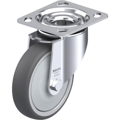 Top Plate Casters; Mount Type: Plate; Number of Wheels: 1.000; Wheel Diameter (Inch): 4; Wheel Material: Rubber; Wheel Width (Inch): 1-1/4; Wheel Color: Gray