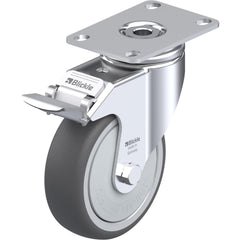 Top Plate Casters; Mount Type: Plate; Number of Wheels: 1.000; Wheel Diameter (Inch): 4; Wheel Material: Polyurethane; Wheel Width (Inch): 1-1/4; Wheel Color: Dark Gray