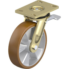 Top Plate Casters; Mount Type: Plate; Number of Wheels: 1.000; Wheel Diameter (Inch): 8; Wheel Material: Polyurethane; Wheel Width (Inch): 2; Wheel Color: Brown