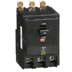 Circuit Breakers; Circuit Breaker Type: Miniature Circuit Breaker; Amperage: 70; Voltage: 120/240V; Wire Size (AWG): 8-2; Number Of Poles: 3; Tripping Mechanism: Thermal-Magnetic; Terminal Connection Type: Box Lugs; Phase: Single